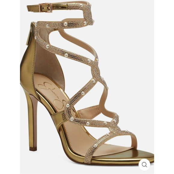 Jessica Simpson | Shoes | Jessica Simpson Janya 2 Gold Heels Size 1 